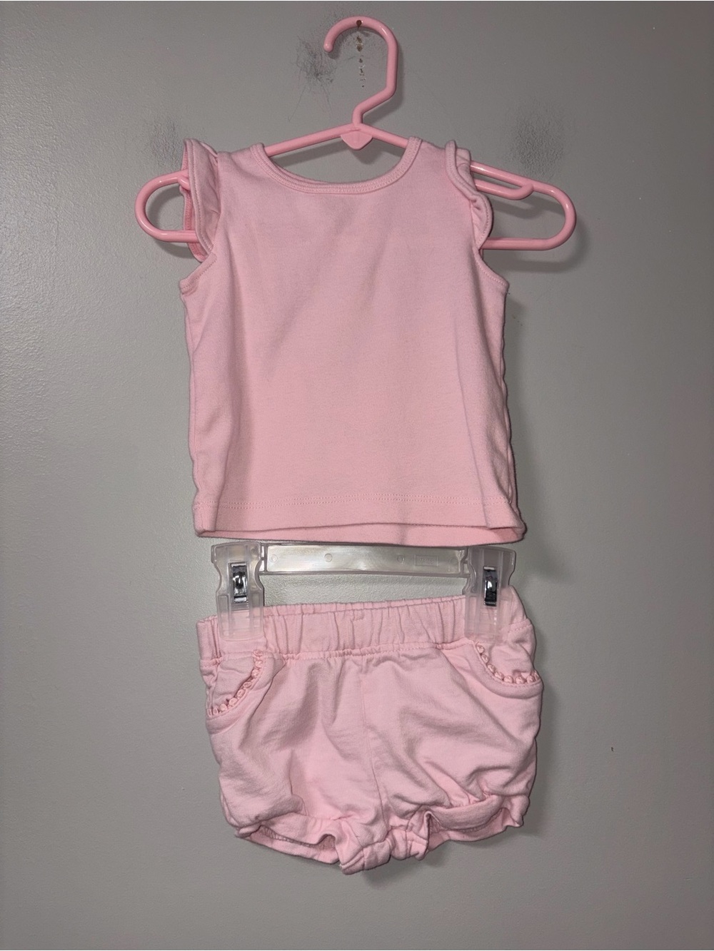 Carters Light Pink Tank & Shorts Set Girls 6M